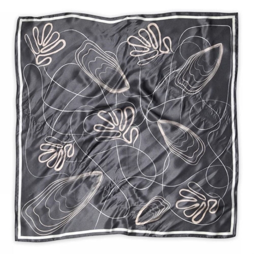 SNEAKY FOX MELODY SILK SCARF PAVEMENT